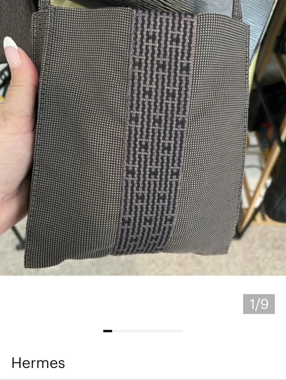 Hermes Crossbody Shoulder Bag in Black and Gray - Picture 2 of 7